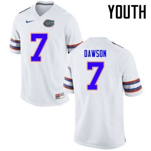 Youth Florida Gators #7 Duke Dawson NCAA Nike White Authentic Stitched College Football Jersey ROK7162UB